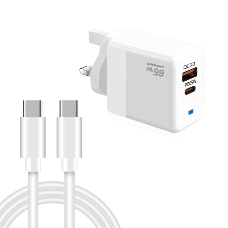 Sạc PD41 GaN PD 45W + USB với cáp dữ liệu Type-C to Type-C, phích cắm UK, phích cắm US