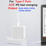 PD41 GaN PD 45W + USB Charger with Type-C to Type-C Data Cable, UK Plug, US Plug