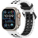Dây đồng hồ silicone hai màu lỗ đôi đại dương, Dành cho Apple Watch 46mm / 49mm / 45mm / 44mm