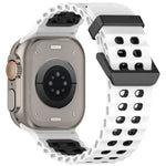 Dây đồng hồ silicone hai màu lỗ đôi đại dương, Dành cho Apple Watch 46mm / 49mm / 45mm / 44mm