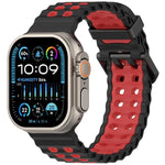 Dây đồng hồ silicone hai màu lỗ đôi đại dương, Dành cho Apple Watch 46mm / 49mm / 45mm / 44mm