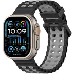 Dây đồng hồ silicone hai màu lỗ đôi đại dương, Dành cho Apple Watch 46mm / 49mm / 45mm / 44mm