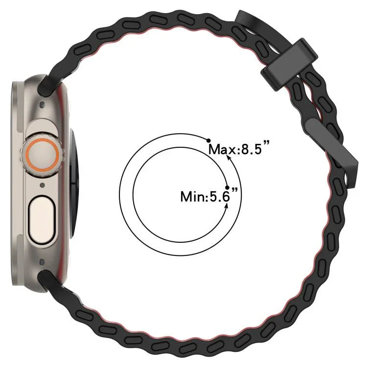 Dây đồng hồ silicone hai màu lỗ đôi đại dương, Dành cho Apple Watch 46mm / 49mm / 45mm / 44mm