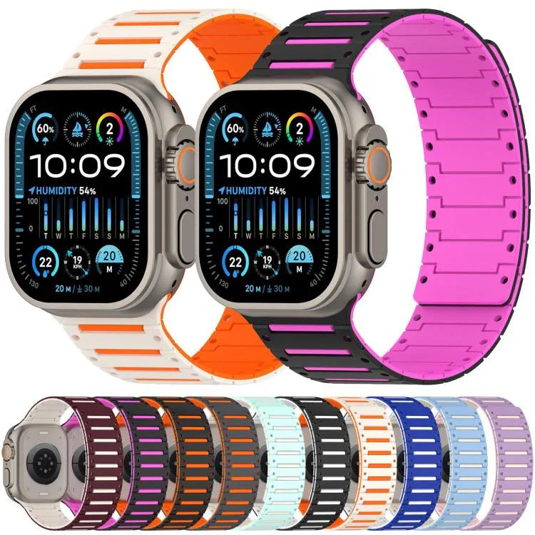 Dây đồng hồ piano hai tông màu mềm mại nhiều màu sắc có nam châm, Dành cho Apple Watch 46mm / 49mm / 45mm / 44mm