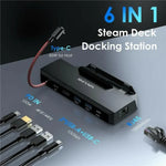 Bộ chuyển đổi HUB WAVLINK UHP3426 cho Steam Deck Gigabit RJ45 100W PD, trạm kết nối 6 trong 1