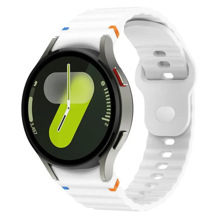 Dây đồng hồ silicone vân sóng khâu mặt trong khóa ngược 20mm, Dành cho Samsung Galaxy Watch 7 40mm / 44mm