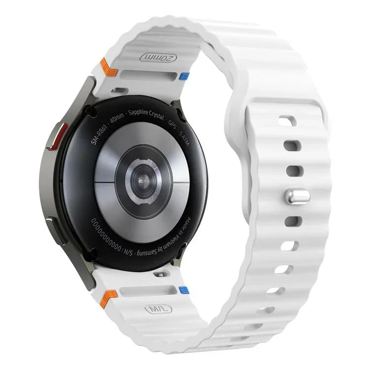 Dây đồng hồ silicone vân sóng khâu mặt trong khóa ngược 20mm, Dành cho Samsung Galaxy Watch 7 40mm / 44mm