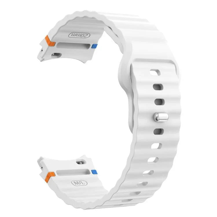 Dây đồng hồ silicone vân sóng khâu mặt trong khóa ngược 20mm, Dành cho Samsung Galaxy Watch 7 40mm / 44mm