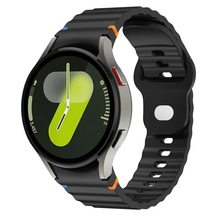 Dây đồng hồ silicone vân sóng khâu mặt trong khóa ngược 20mm, Dành cho Samsung Galaxy Watch 7 40mm / 44mm