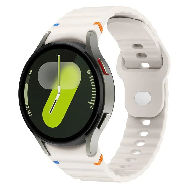 Dây đồng hồ silicone vân sóng khâu mặt trong khóa ngược 20mm, Dành cho Samsung Galaxy Watch 7 40mm / 44mm