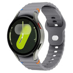 Dây đồng hồ silicone vân sóng khâu mặt trong khóa ngược 20mm, Dành cho Samsung Galaxy Watch 7 40mm / 44mm