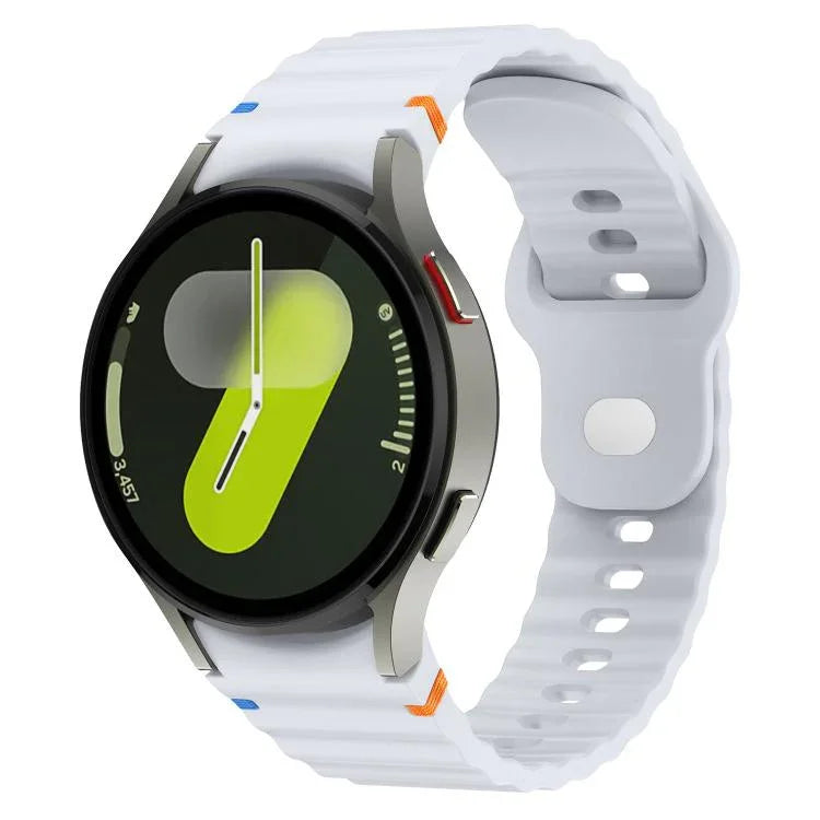 Dây đồng hồ silicone vân sóng khâu mặt trong khóa ngược 20mm, Dành cho Samsung Galaxy Watch 7 40mm / 44mm