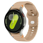 Dây đồng hồ silicone vân sóng khâu mặt trong khóa ngược 20mm, Dành cho Samsung Galaxy Watch 7 40mm / 44mm