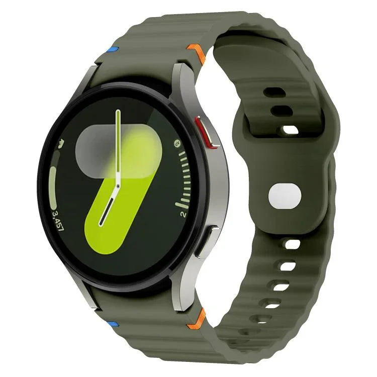 Dây đồng hồ silicone vân sóng khâu mặt trong khóa ngược 20mm, Dành cho Samsung Galaxy Watch 7 40mm / 44mm