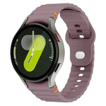 Dây đồng hồ silicone vân sóng khâu mặt trong khóa ngược 20mm, Dành cho Samsung Galaxy Watch 7 40mm / 44mm
