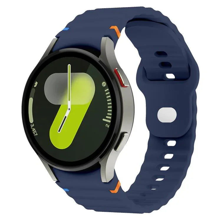 Dây đồng hồ silicone vân sóng khâu mặt trong khóa ngược 20mm, Dành cho Samsung Galaxy Watch 7 40mm / 44mm