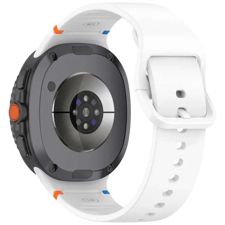 Dây đồng hồ silicone màu trơn may chỉ cho Samsung Galaxy Watch8 / Watch8 Classic, S, M