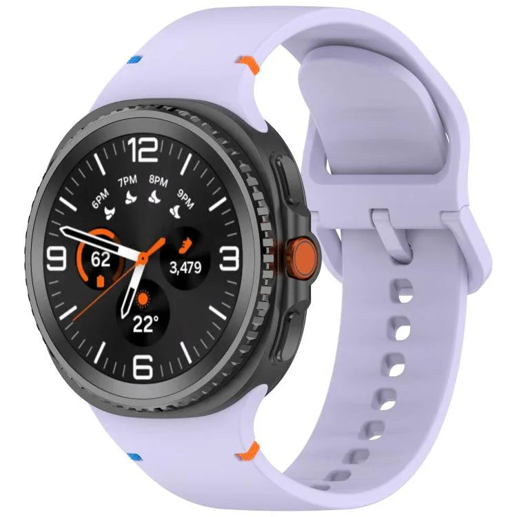 Dây đồng hồ silicone màu trơn may chỉ cho Samsung Galaxy Watch8 / Watch8 Classic, S, M
