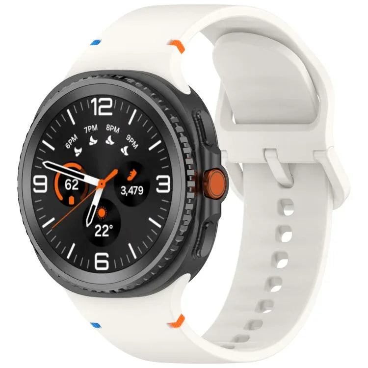 Dây đồng hồ silicone màu trơn may chỉ cho Samsung Galaxy Watch8 / Watch8 Classic, S, M