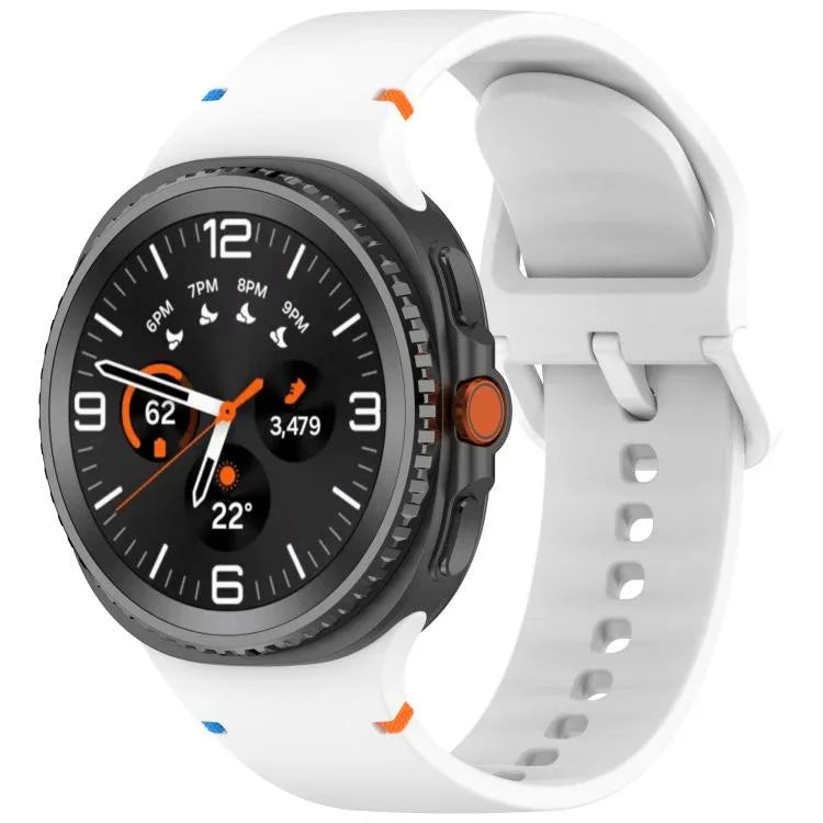 Dây đồng hồ silicone màu trơn may chỉ cho Samsung Galaxy Watch8 / Watch8 Classic, S, M