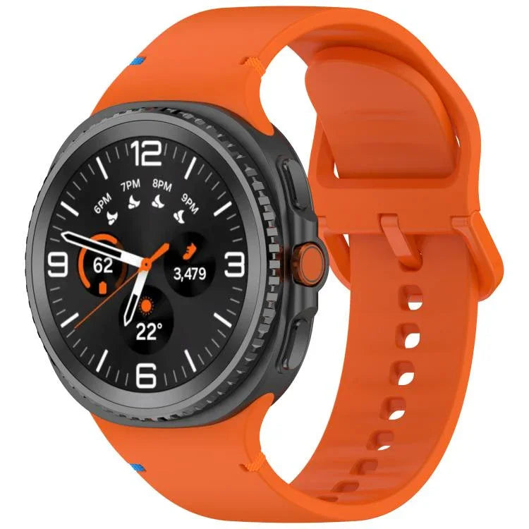 Dây đồng hồ silicone màu trơn may chỉ cho Samsung Galaxy Watch8 / Watch8 Classic, S, M