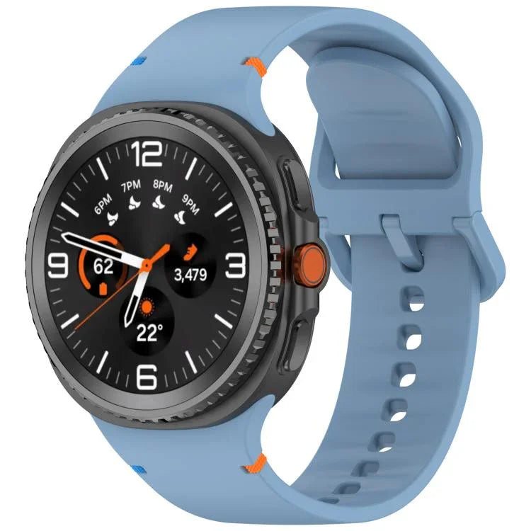 Dây đồng hồ silicone màu trơn may chỉ cho Samsung Galaxy Watch8 / Watch8 Classic, S, M