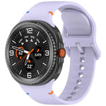 Dây đồng hồ silicone màu trơn may chỉ cho Samsung Galaxy Watch8 / Watch8 Classic, S, M