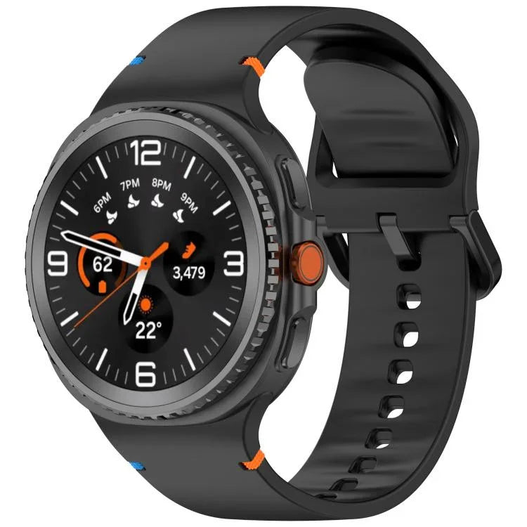 Dây đồng hồ silicone màu trơn may chỉ cho Samsung Galaxy Watch8 / Watch8 Classic, S, M