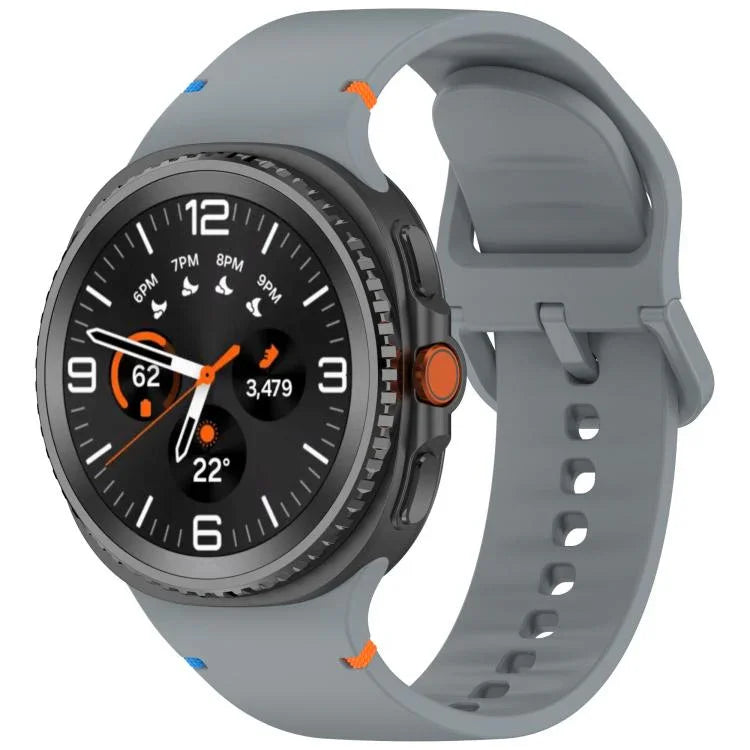 Dây đồng hồ silicone màu trơn may chỉ cho Samsung Galaxy Watch8 / Watch8 Classic, S, M