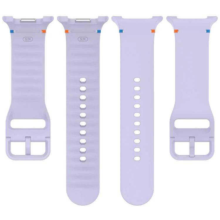 Dây đồng hồ silicone màu trơn may chỉ cho Samsung Galaxy Watch8 / Watch8 Classic, S, M