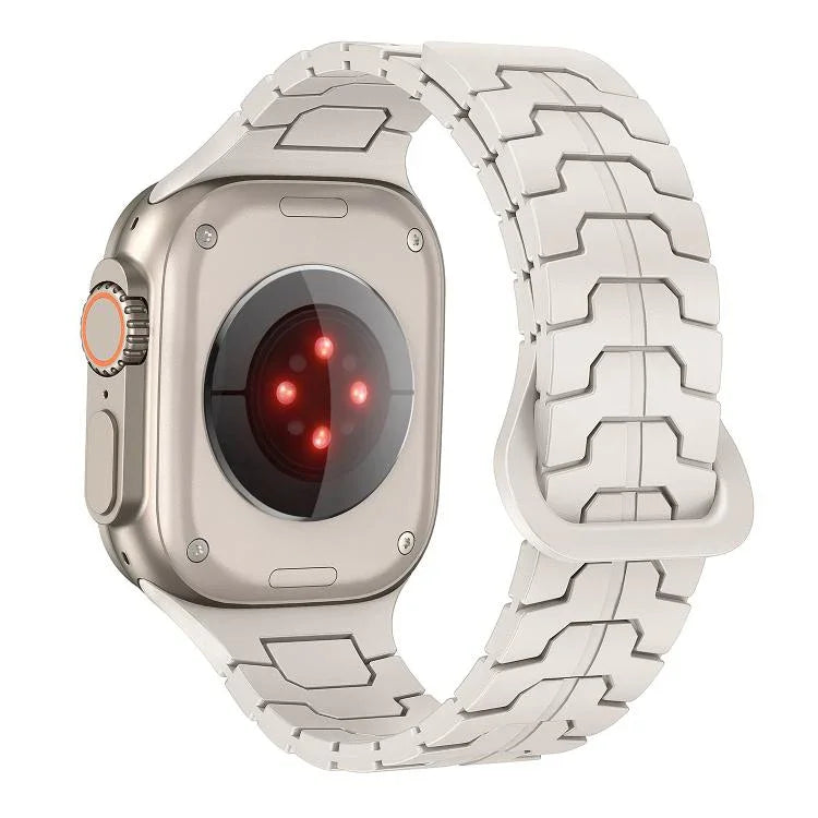 Dây đeo đồng hồ silicone nam châm vảy rồng thép, dành cho Apple Watch 46mm / 49mm / 45mm / 44mm