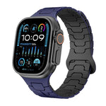 Dây đeo đồng hồ silicone nam châm vảy rồng thép, dành cho Apple Watch 46mm / 49mm / 45mm / 44mm