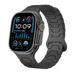 Dây đeo đồng hồ silicone nam châm vảy rồng thép, dành cho Apple Watch 46mm / 49mm / 45mm / 44mm