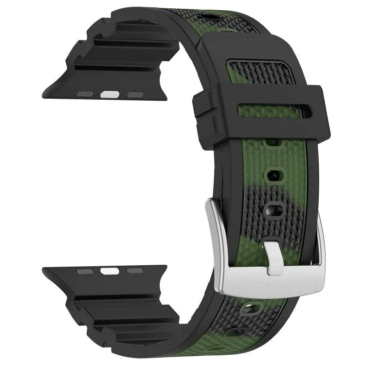 Diamond Texture Two-Color Silicone Watch Band, For Apple Watch 46mm / 49mm / 45mm / 44mm