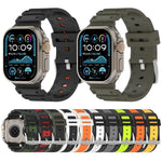 Diamond Texture Two-Color Silicone Watch Band, For Apple Watch 46mm / 49mm / 45mm / 44mm