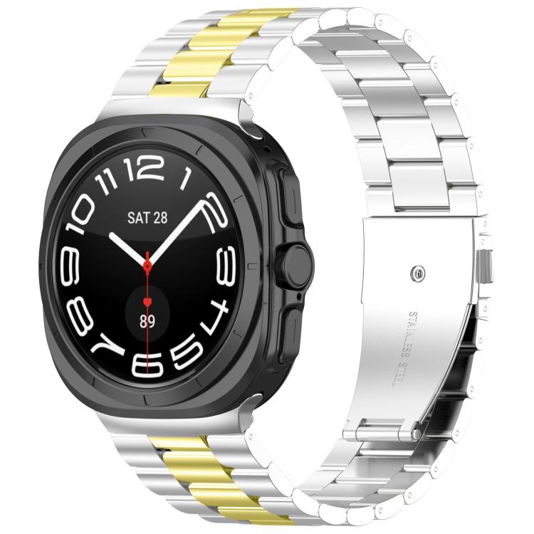 Dây đồng hồ thép không gỉ ba hạt kèm dụng cụ tháo, dành cho Samsung Galaxy Watch8 / Watch8 Classic