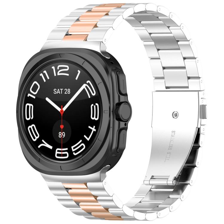 Dây đồng hồ thép không gỉ ba hạt kèm dụng cụ tháo, dành cho Samsung Galaxy Watch8 / Watch8 Classic