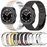 Dây đồng hồ thép không gỉ ba hạt kèm dụng cụ tháo, dành cho Samsung Galaxy Watch8 / Watch8 Classic