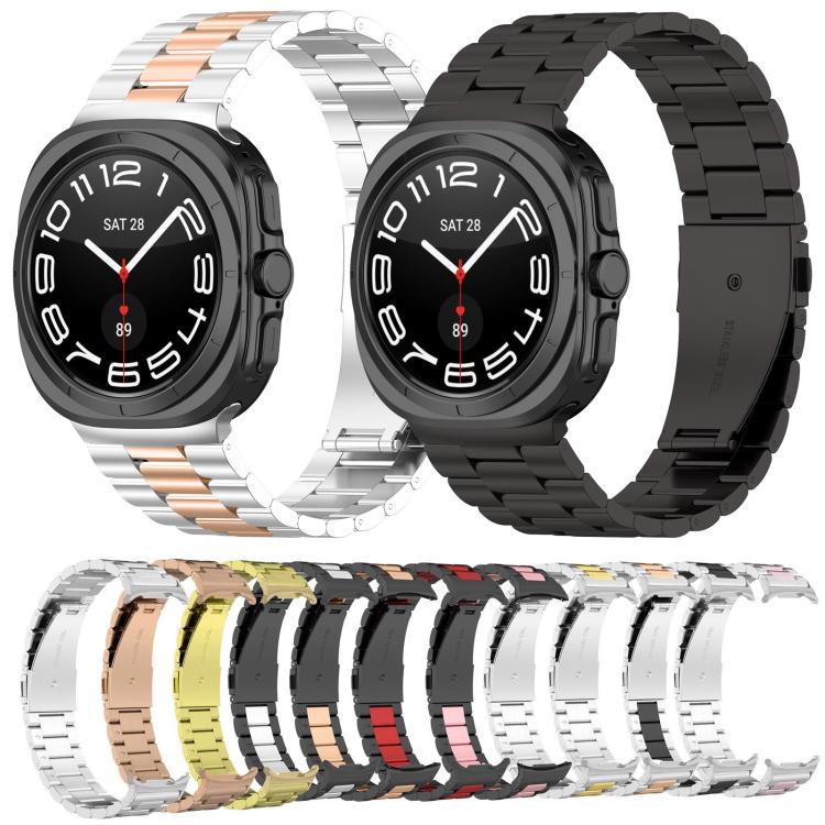 Dây đồng hồ thép không gỉ ba hạt kèm dụng cụ tháo, dành cho Samsung Galaxy Watch8 / Watch8 Classic