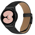 Dây Đồng Hồ Da Khóa Rùa Mặt Sau Đen Vân Vải Lựu Tháo Nhanh, Dành Cho Samsung Galaxy Watch 7 40 / 44mm