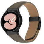 Dây Đồng Hồ Da Khóa Rùa Mặt Sau Đen Vân Vải Lựu Tháo Nhanh, Dành Cho Samsung Galaxy Watch 7 40 / 44mm