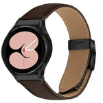 Dây Đồng Hồ Da Khóa Rùa Mặt Sau Đen Vân Vải Lựu Tháo Nhanh, Dành Cho Samsung Galaxy Watch 7 40 / 44mm