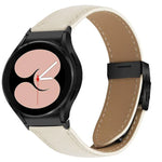 Dây Đồng Hồ Da Khóa Rùa Mặt Sau Đen Vân Vải Lựu Tháo Nhanh, Dành Cho Samsung Galaxy Watch 7 40 / 44mm