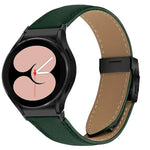 Dây Đồng Hồ Da Khóa Rùa Mặt Sau Đen Vân Vải Lựu Tháo Nhanh, Dành Cho Samsung Galaxy Watch 7 40 / 44mm