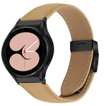 Dây Đồng Hồ Da Khóa Rùa Mặt Sau Đen Vân Vải Lựu Tháo Nhanh, Dành Cho Samsung Galaxy Watch 7 40 / 44mm