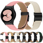 Dây Đồng Hồ Da Khóa Rùa Mặt Sau Đen Vân Vải Lựu Tháo Nhanh, Dành Cho Samsung Galaxy Watch 7 40 / 44mm