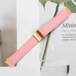 Lychee Texture Rose Gold Turtle Back Buckle Leather Watch Band, For Samsung Galaxy Watch 7 40 / 44mm