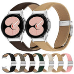 Dây đồng hồ da khóa lưng rùa bạc họa tiết vân vải vải liễu, dành cho Samsung Galaxy Watch 7 40 / 44mm