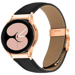 Dây Đồng Hồ Da Khóa Rùa Mặt Sau Vàng Hồng Vân Vải Lựu Tháo Nhanh, Dành Cho Samsung Galaxy Watch 7 40 / 44mm