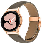 Dây Đồng Hồ Da Khóa Rùa Mặt Sau Vàng Hồng Vân Vải Lựu Tháo Nhanh, Dành Cho Samsung Galaxy Watch 7 40 / 44mm